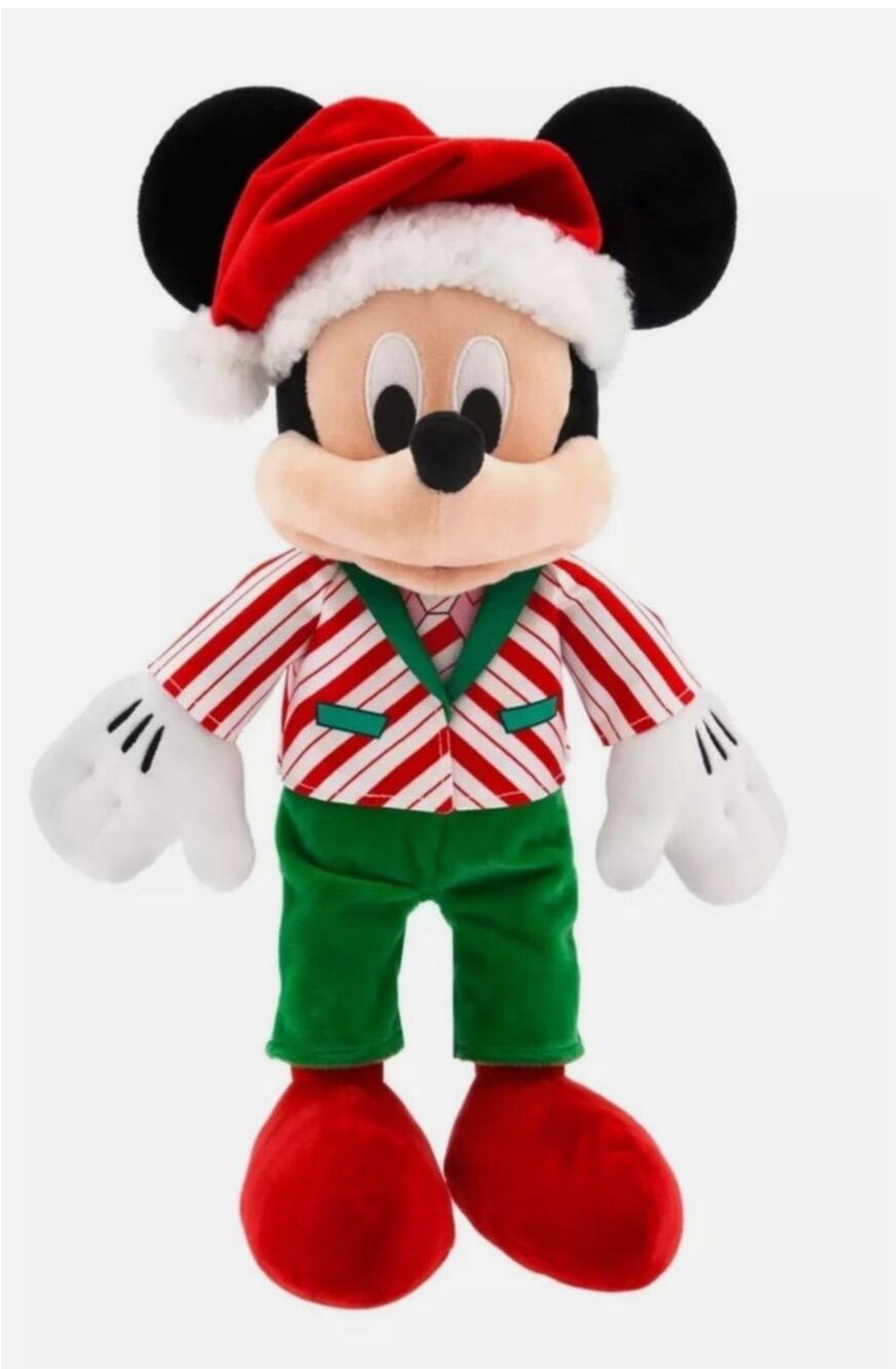 Disney Store Mickey Mouse Christmas Plush 2023 Santa Holiday 16.5”